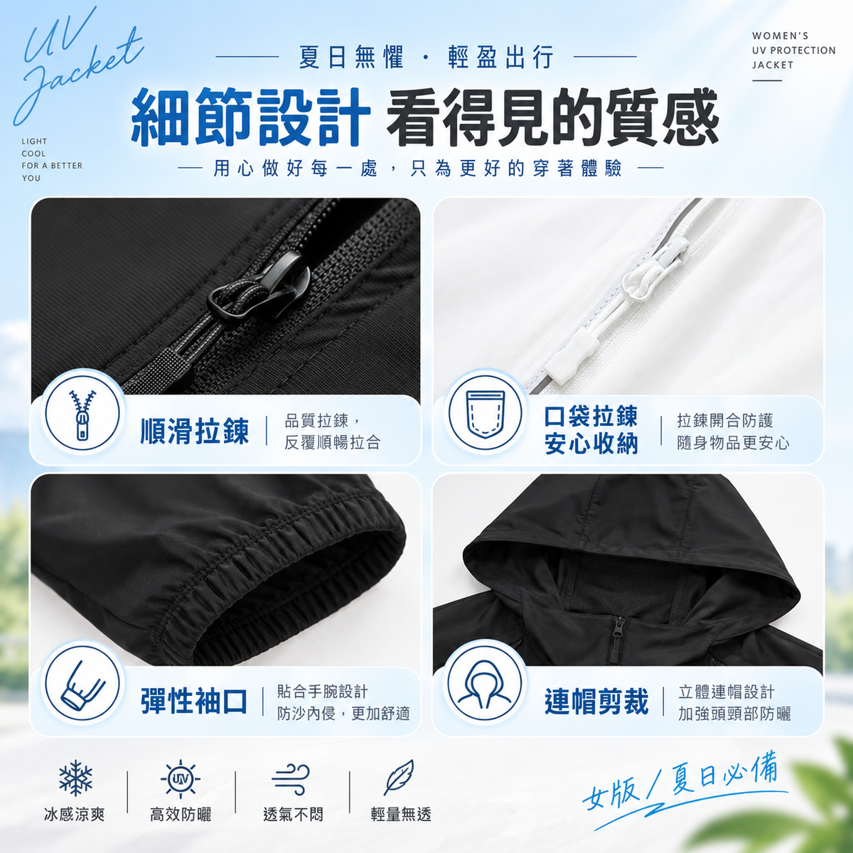 KASO 女版知名同款 涼夏冰感抗UV防曬外套 冰爽降溫連帽外套 薄外套 迷彩運動外套 2166B